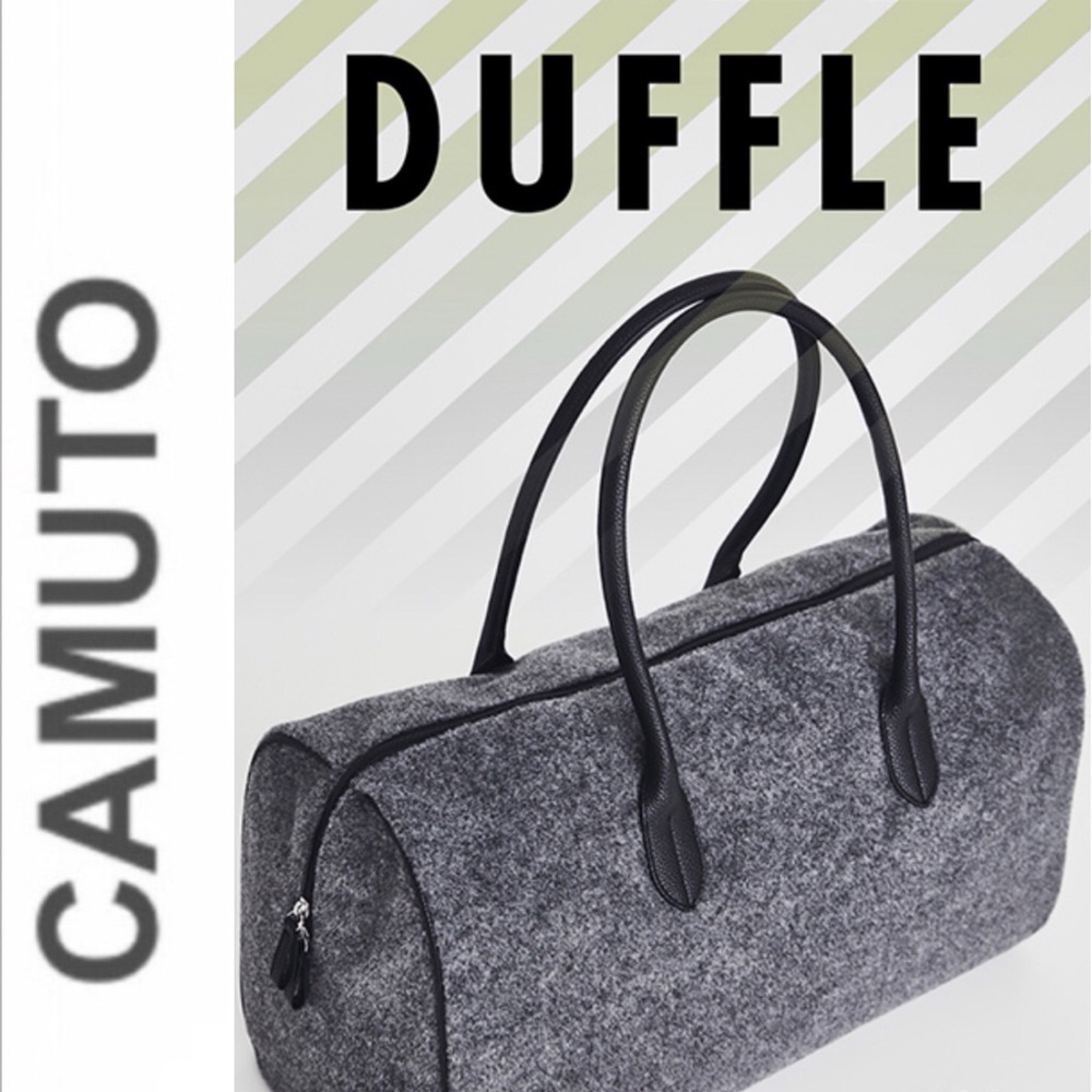 🆕 Travel Duffel Bag Tote GREY Wool Felt